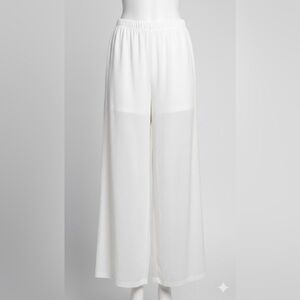YaYa&Co. Crisp White Wide Leg Textured Plazzo Pants Women’s Size Large